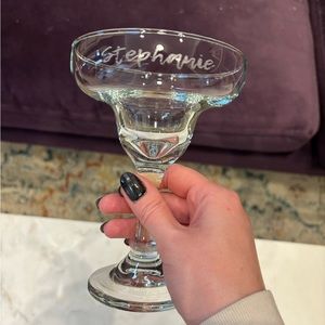 “Stephanie” engraved margarita glass